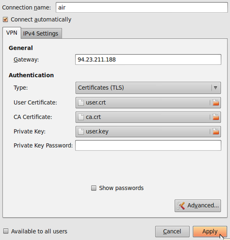 VPN on Ubuntu