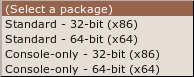 Choosing the correct package to download